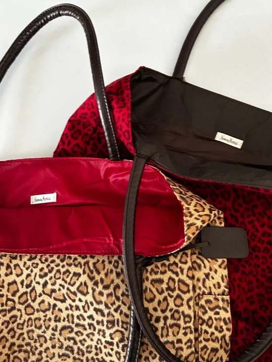 Neiman Marcus Leopard-Print Tote Duo - Picture 3 of 9